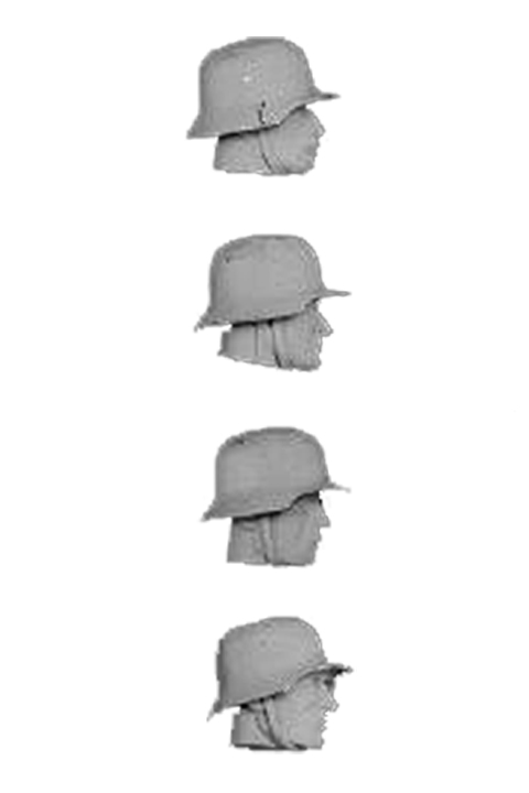 4 Cabezas alemanas con casco