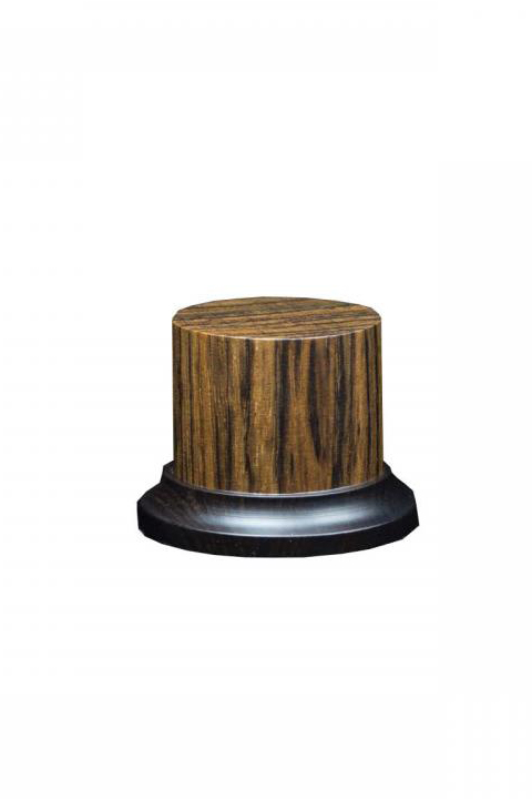 Peana de madera noble Ovangkol (oval), 52x50mm