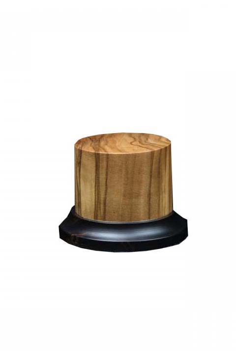 Peana de madera noble de olivo (oval), 52x50mm