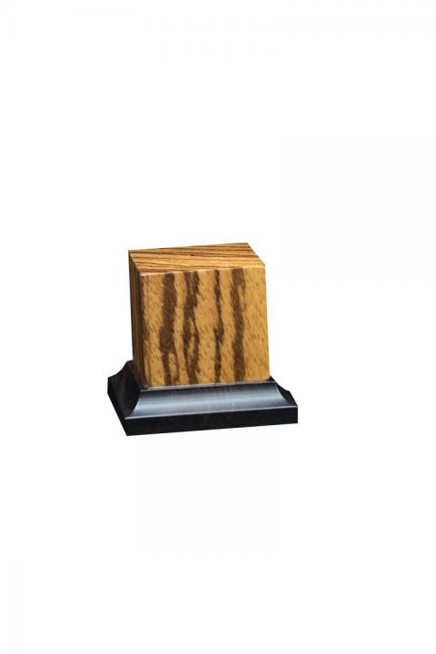 Peana de madera noble Zebra, 40x40x50mm