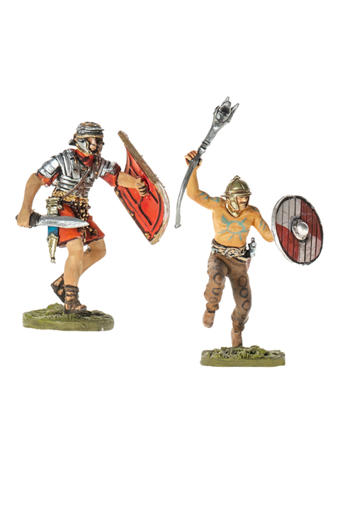 Soldado romano y bárbaro luchando (II)