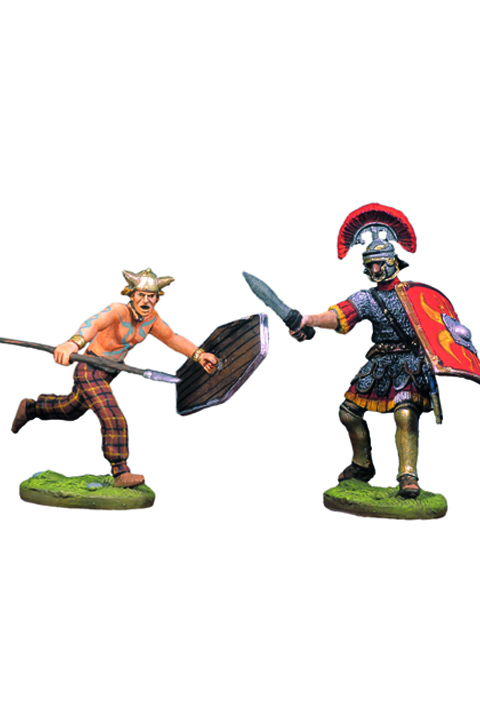 Soldado romano y bárbaro luchando (III)